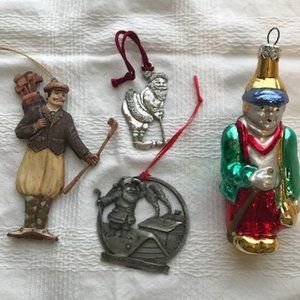 4 Golf Xmas Ornaments